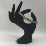 Simple Two Shades of Green in a Tubular Herringbone Pattern Bracelet.  Size 6-1/2"