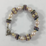Bracelet, Swarovski Pearls and Czech Multi-colored beads.  Size 6-1/2"