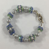 Bracelet, Handmade beads with White Swarovski Pearls and Fire Polished Czech Beads. Size 6-3/4"