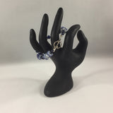 Bracelet, Handmade beads with Blue Swarovski Pearls and Fire Polished Czech Beads. Size 6-1/2"