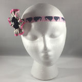 Accessory, Headband with Pink and Black Ribbon Bow, Baby age 6-12mos