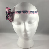 Accessory, Headband with Pink Pattern Ribbon Bow, Baby age 3-6 mos