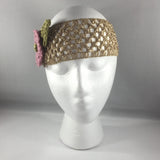 Accessory, Headband with Hand Crocheted Pink Flower, Adult