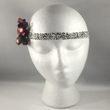 Accessory, Headband with Black and Red Ribbon Bow, Baby age 6-12 mos