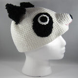 Crochet Hat, Panda Bear, Teen/Adult Size Large