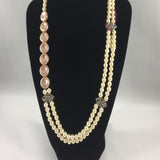 Necklace, 2 strand Ivory and Beige pearls. Sterling