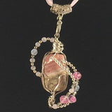 Necklace, Wire Wrap Pink Picture Jasper Pendant