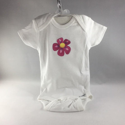 Baby Onsie for age 0-3mos.  Embroidered with a Pink Flower