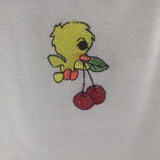Baby Onsie for age 3-6mos.  Embroidered with A little Yellow Bird with Cherries in its Beak