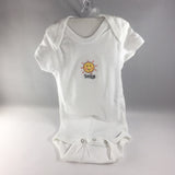 Baby Onsie for age 3-6mos.  Embroidered Sun and the word "Smile"