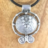 Necklace, Pewter Cast Medallion with Black cord
