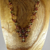Necklace, Copper Wire Wrap with Grey beads