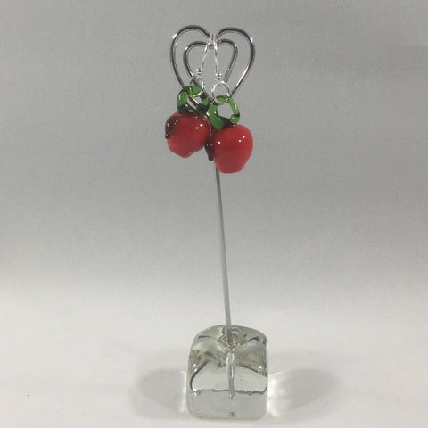 Pierced Red Apples Earrings with Sterling Silver Ear Wires