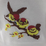 Baby Onsie for age 6-9mos.  Embroidered with Three Little Yellow Birds on a Limb