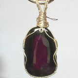 Purple Shaded Agate, Sterling Wire Wrapped
