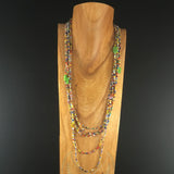 5 Strand Necklace made with Green Turquoise Accents and Trade Seed Beads.