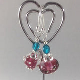 NEW. Fairy Focal Necklace made with Lampwork Beads and Sterling Silver Chain, Length 22"
